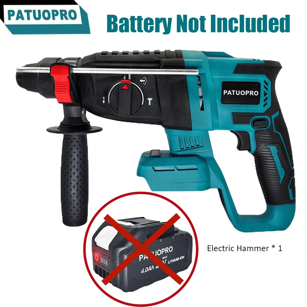 26mm Borstelloze Elektrische Boorhamer 4-Modus SDS Accu Multifunctionele Rotatiehamer Elektrisch Gereedschap voor Makita 18V Accu