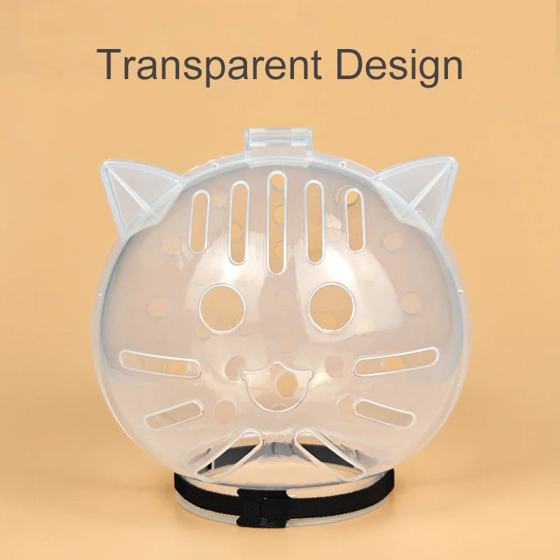 Transparent Cat Headgear Anti-Bite Pet Grooming Cover for Cats Breathable Kitten Grooming Helmet Cat Accessories