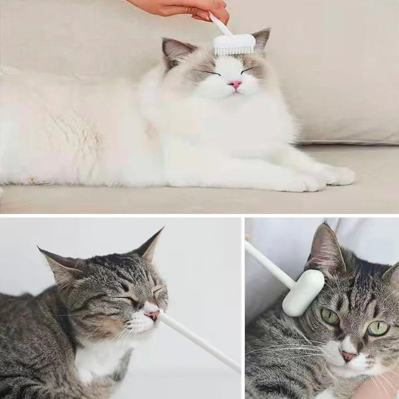2 in 1 Cat Comb Interactive Cat Massager Brush Pet Hair Remover for Cats Dogs Kitten Grooming Supplies Cat Accessories