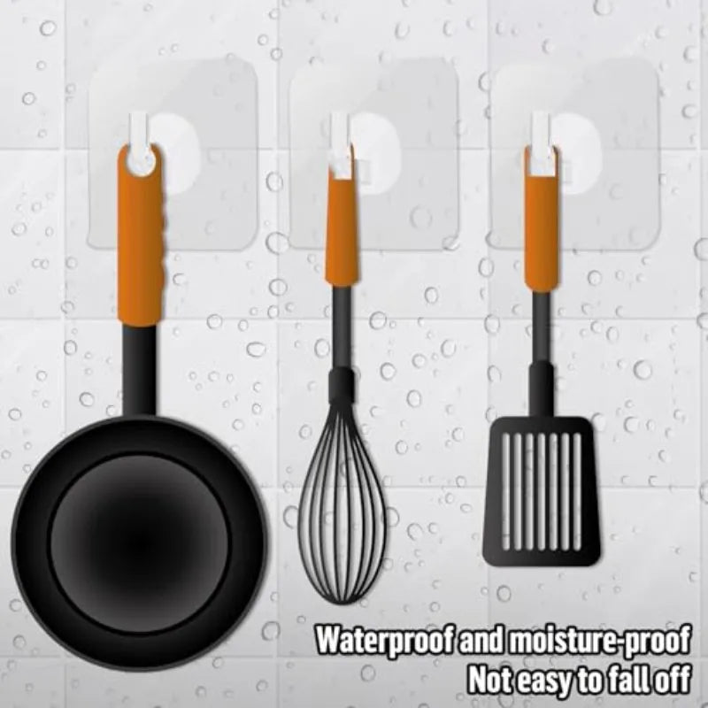 Strong Self Adhesive Hooks Heavy Duty Wall Hooks Transparent Hangers Door Key Towel Hook for Bathroom Kitchen  Wall Hooks