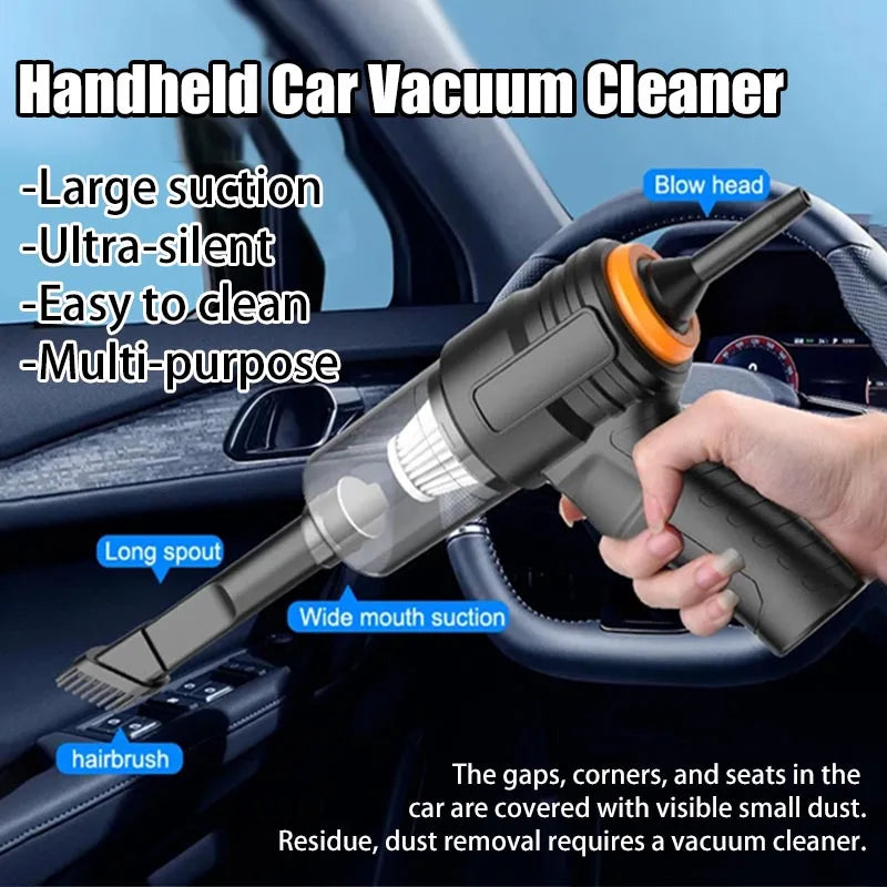New Car mounted vacuum cleaner, wireless high suction, blowing and suction dual-use, small mini charging, handheld integrated