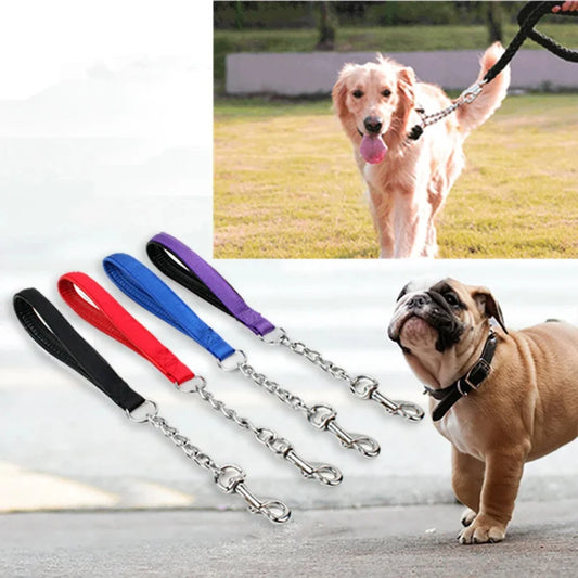 Dog Leash Stainless Steel Short Dog Leashs Chew Proof Leashes for Large Dogs Walking Traction Rope Nylon Dogs Chain Pet Products