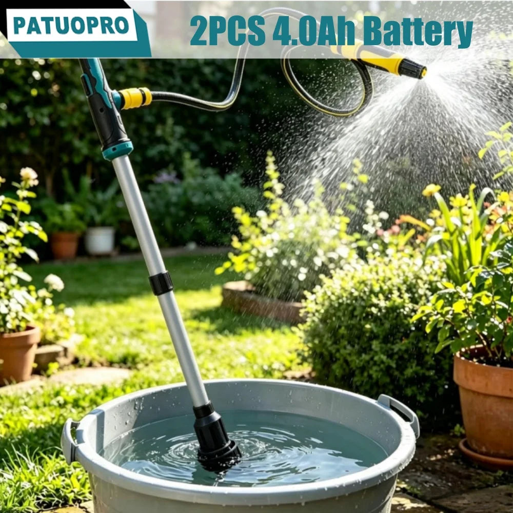 PATUOPRO Draadloze waterpomp draagbare staafoverdrachtspomp multifunctioneel tuingereedschap voor Makita 18V-accu