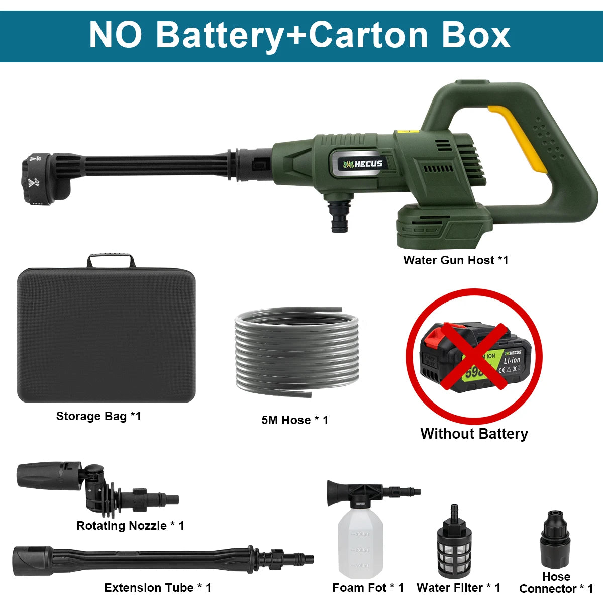 Nettoyeur haute pression électrique sans balais Gisam 200 bars, pistolet de lavage de voiture à 3 vitesses, outil de pulvérisation d'eau de jardin pour batteries Makita 18 V