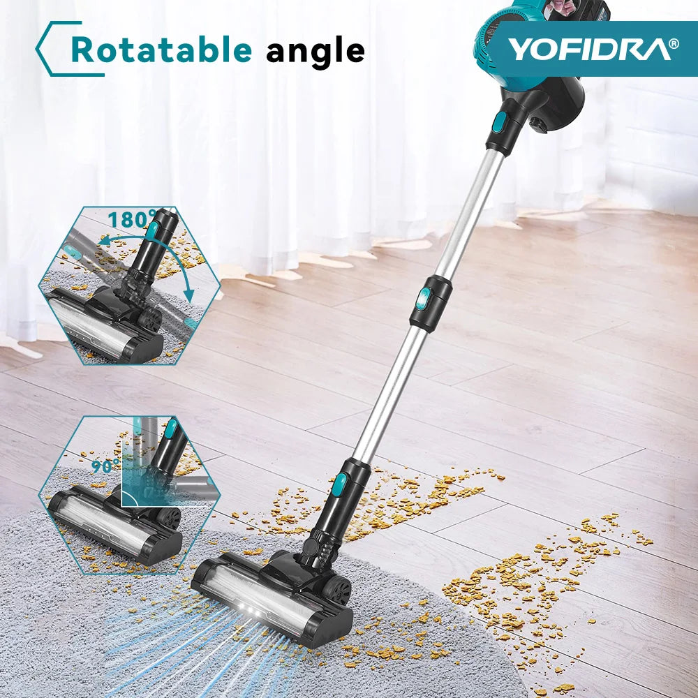 YOFIDRA 1500ML Brushles Electric Vacuum Cleaner 27-30KPA Rechargeable Dust Catcher Cleaning Power Tools For Makita Battery Pin