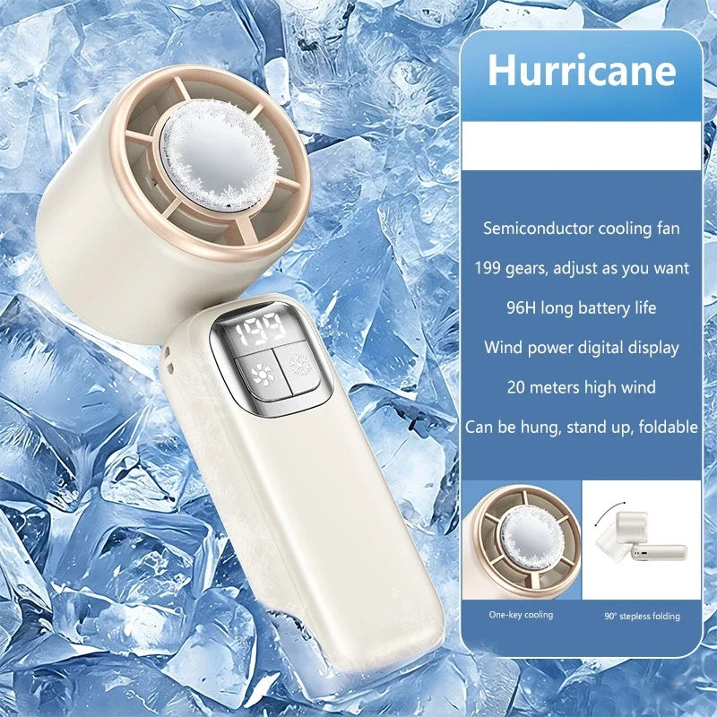 Lenovo Handheld Ventilator 199 Hoge Snelheid Koeling Ice Cooler Oplaadbaar USB Borstelloze Motor Turbo Jet Fan voor Buiten Reizen Kantoor