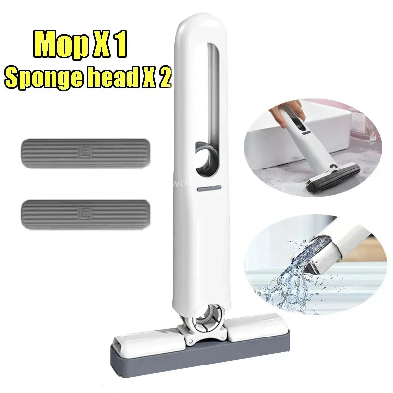 Mini Cleaning Powerful Squeeze Mop Folding Home Cleaning Mops with Self-squeezing Floor Washing Mops Desk Window Car Clean Tools