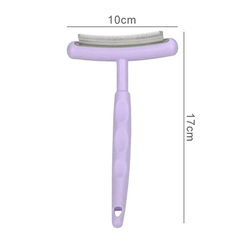 Curved Dog Knotting Comb Long Handle Cat Hair Remover Kitten Brush Anti-Knotting Cat Massager Brush Pet Grooming Supplies