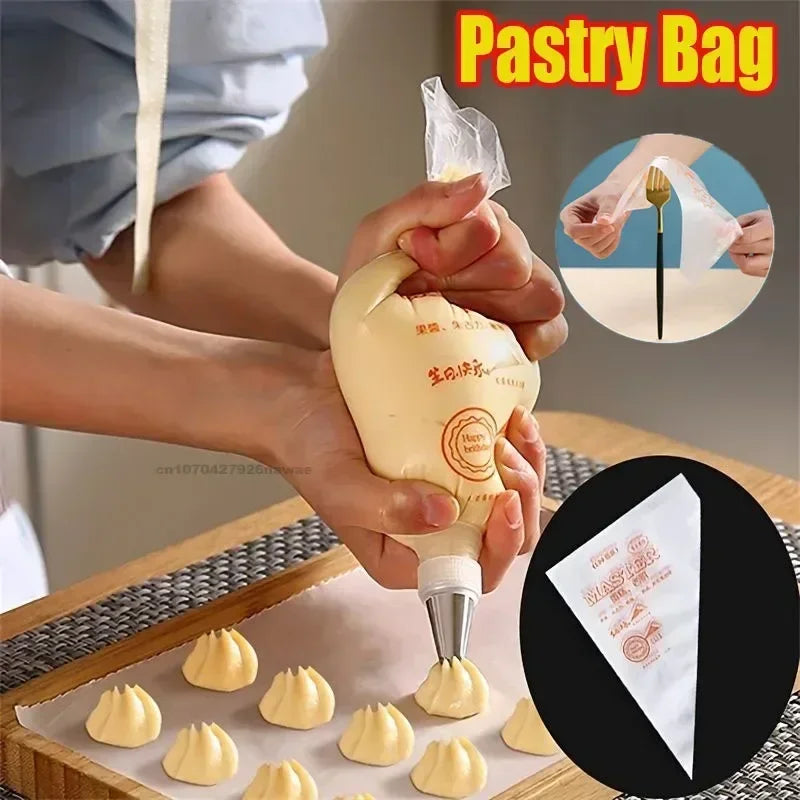 Disposable Cream Pastry Bag Pastry Piping Bag Cake Decorating Tools Cupcake Piping Kitchen Baking Accessories 200/100PCS