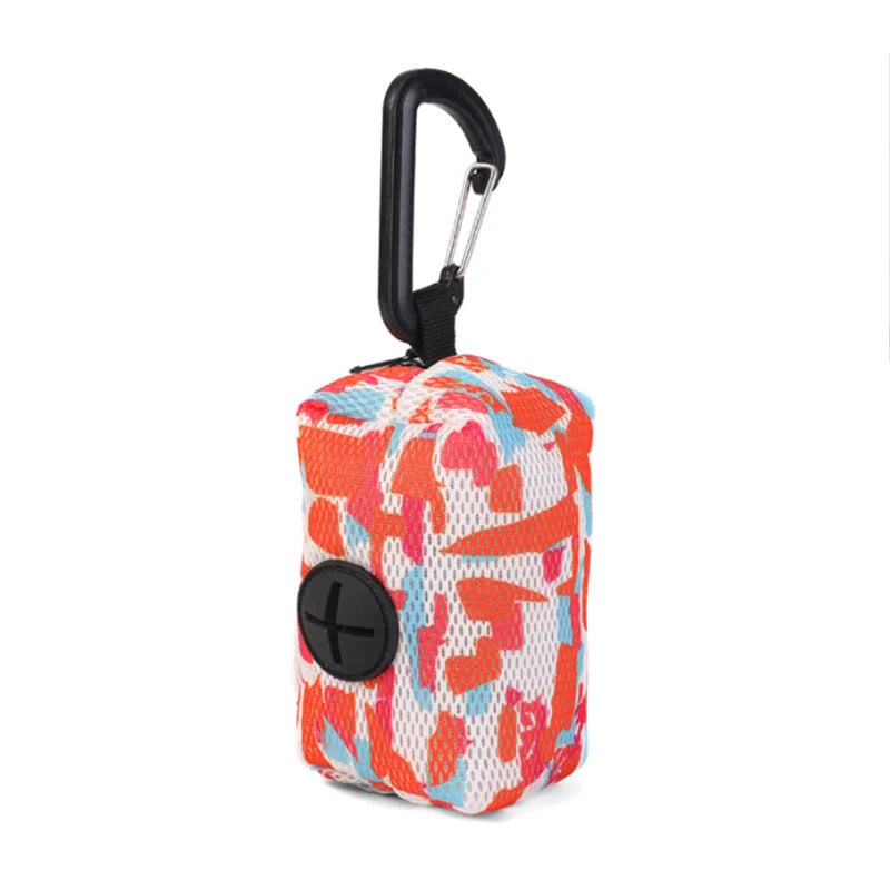 Colorful Print Dog Waste Bag Dispenser Portable Dog Poop Bag Holder Outdoor Pet Trash Bags Dispenser Dog Accessories
