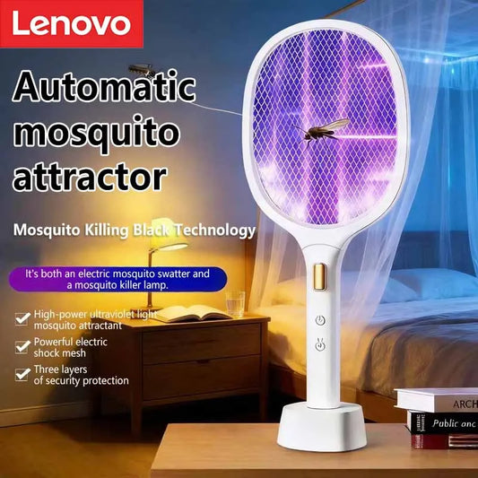 Lenovo 2in1 Electric Handheld Mosquito Swatter Foldable Mosquito Killer Lamp Automatic Mosquito Trap Rechargeable Fly Swatter