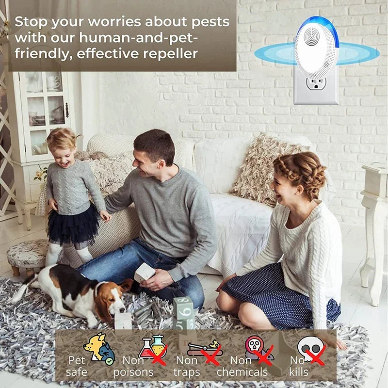 Lenovo Ultrasonic Mosquito Control Repellents Pest Mouse Cockroach Insect Repeller Essential Summer Pest Exterminato Pest Reject