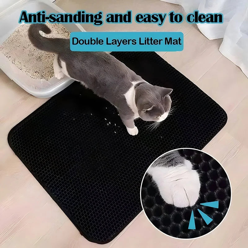 Extra Large Eva Cat Litter MatDouble Layer Waterproof Cat Litter Mat Pet Litter Box Mat Pet Toilet Cat Mat Cat Toilet Mat