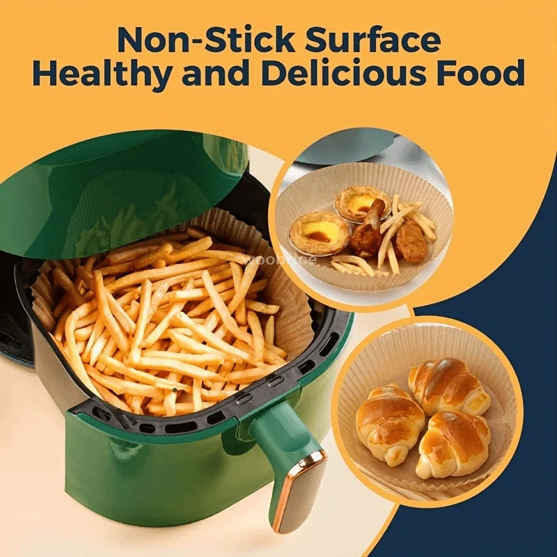 100-300pcs AirFryer Paper Food SiliconOil Paper Round Cake Papersin The Oven High Temperature Absorbent Paper Baking Accessories