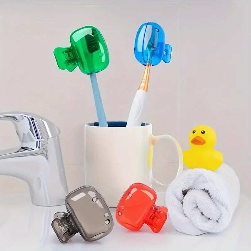 1/2/4/8/10pcPortable Toothbrush Protection Must-have Travel Toothbrush Protective Cap Cute Banana Hiking Camping Brush Cap Case