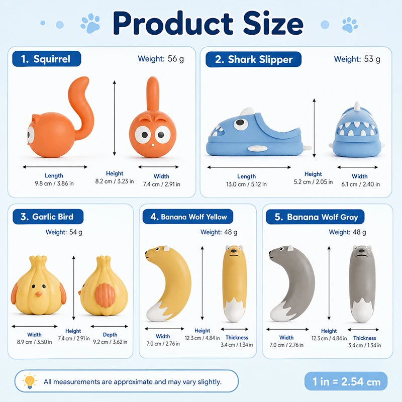 Squeaky Latex Dog Toy Bite Resistant Chew Toy Cute Fun Pet Toy for Dogs Interactive Puppy Chew Toys Dog Accessories