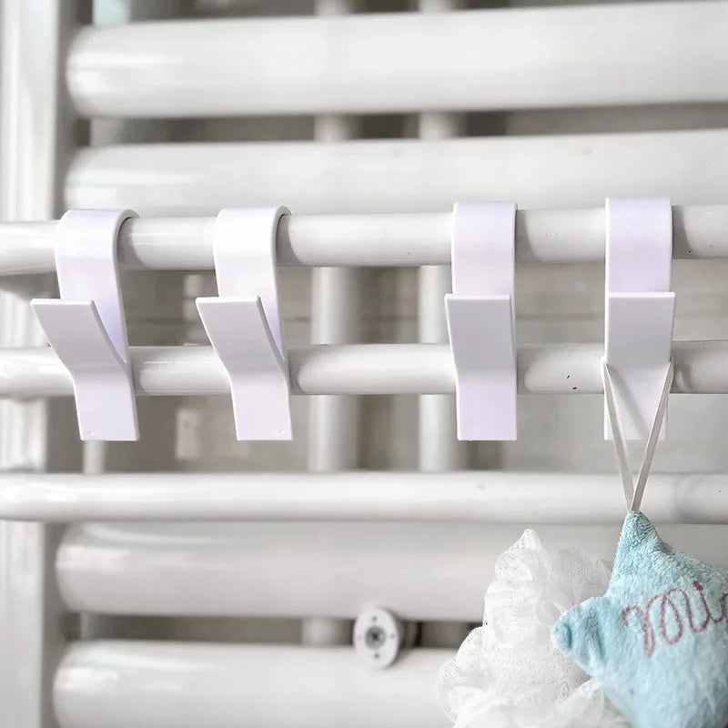 Bathroom Hanger Clips Heated Towel Radiator Rail Hook Holder Multi-Purpose Drying Rack Hook Towel Clothes Storage Racks