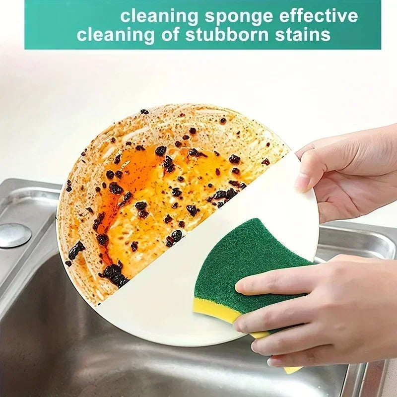 10-60pcs Thickened Kitchen Dishwashing Sponges Soft Absorbent Durable Scouring Pads for Pots Rust Removal Household Cleaning