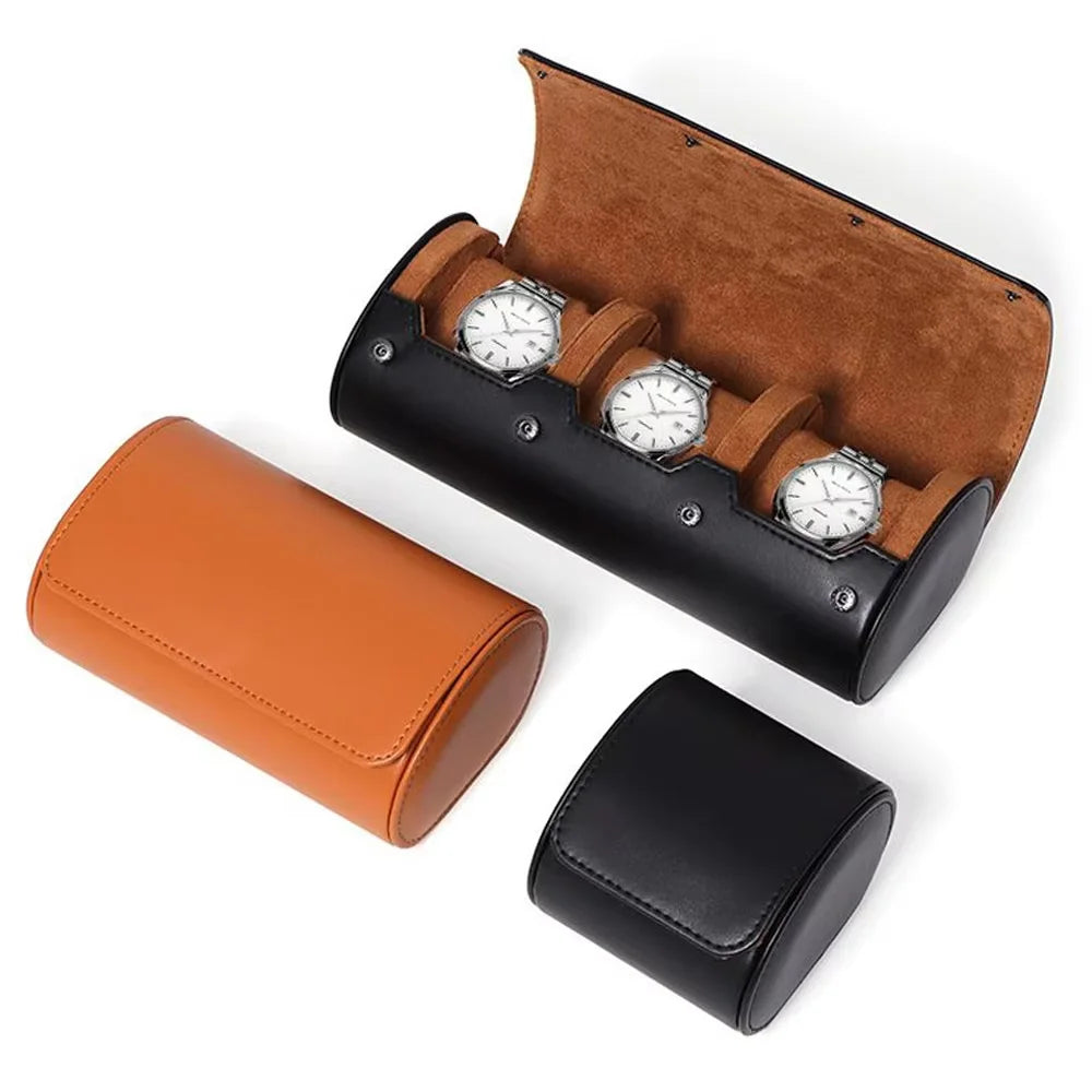 Watch Roll Travel Case Watch Box Organizer for Men with 1/2/3 slots Watch Display Storage Portable Watch Rolls PU Leather Cases