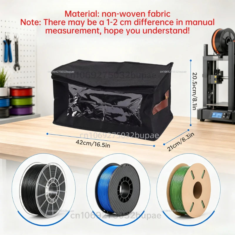 3D Printer Filament Storage Containers Non Woven Printer Filament Toy Storage Box Visible Dustproof Sorting Storage Bag