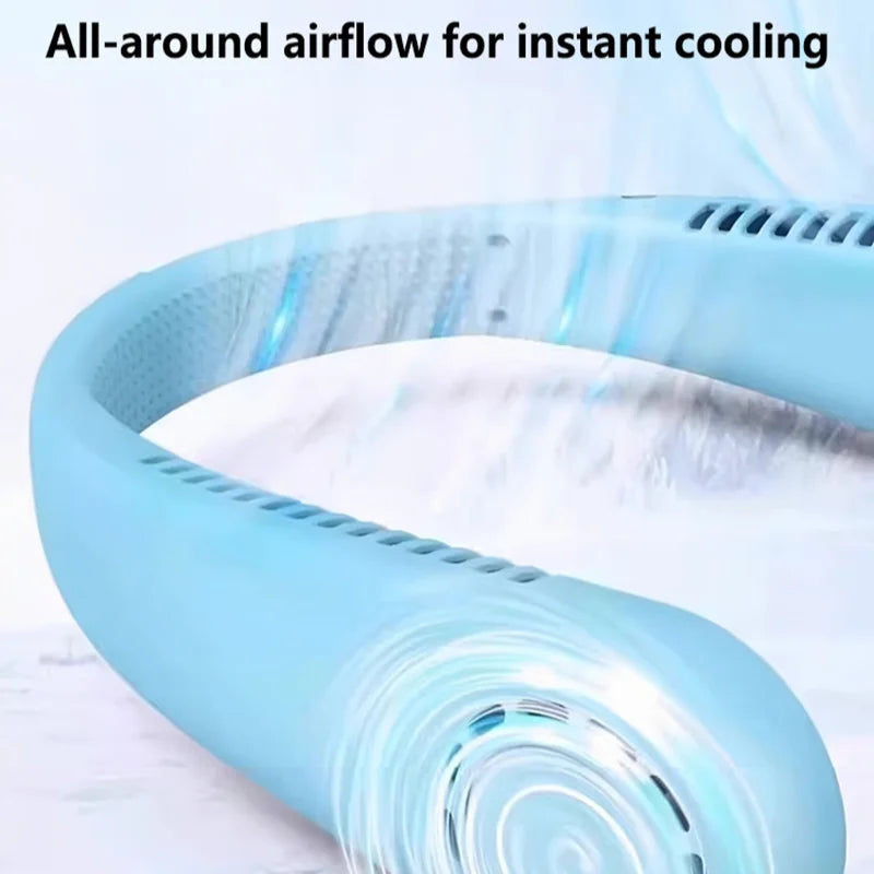 Lenovo zomer se nekventilator, handsfree, USB-oplaadbaar, bladloos, stil, krachtige wind, draagbare kleine ventilator voor buiten