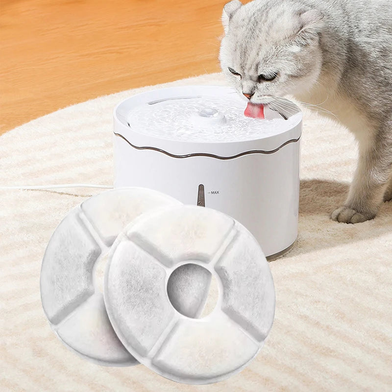 6/10PCs Cat Water Fountain Filters Round Replacement Activated Carbon Filter for Cat Dog Water Drinking Fountain Cat Accessories
