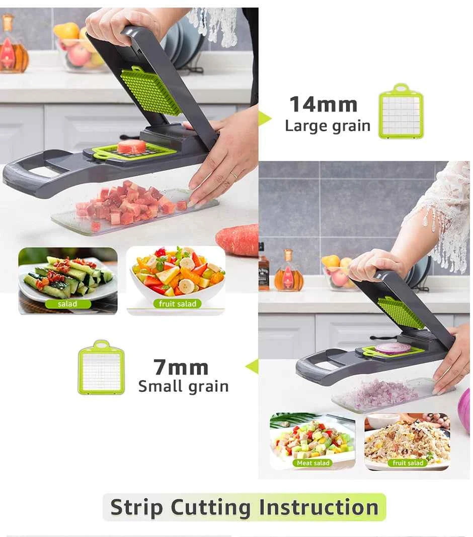 Vegetable Chopper Kitchen Accessories Multifunctional Grater Cutter Manual Fruit Slicer for Potatoes, Cheese, and Onions