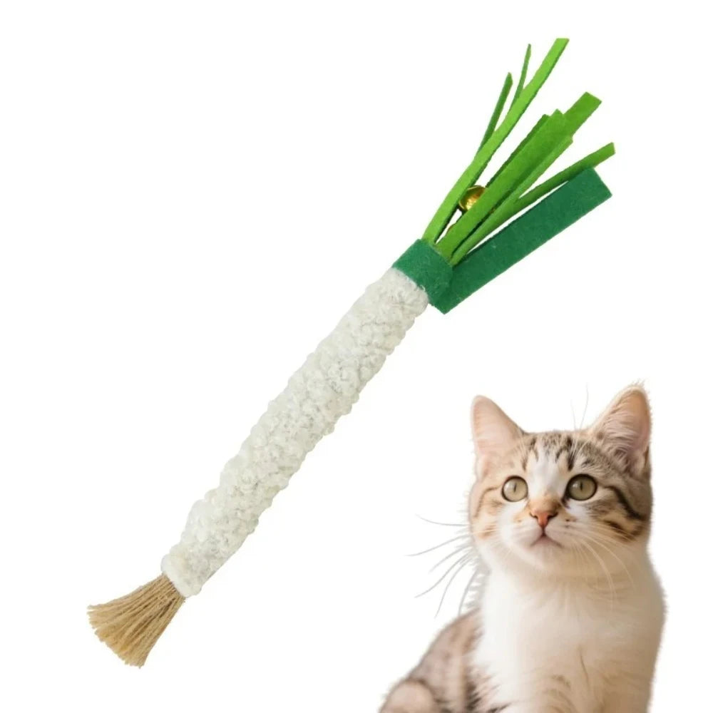 3 stuks gesimuleerde lente-ui vorm kattenspeeltjes met natuurlijke silvervine stok, kauwspeeltjes voor huisdieren, bijtspeeltjes voor katten, kattenteispeeltje