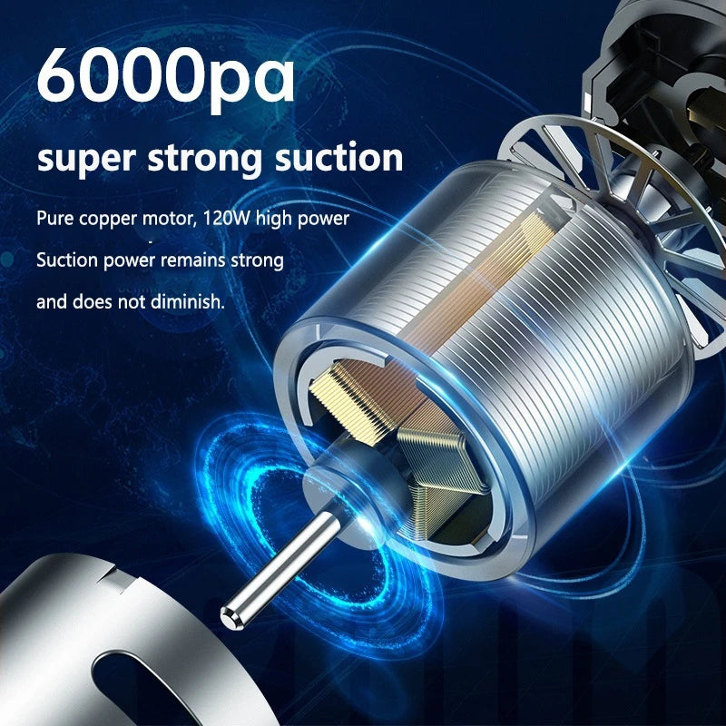 Aspirateur de voiture sans fil rechargeable à forte aspiration, mini aspirateur portable pour voiture et maison, outil de nettoyage puissant à double usage
