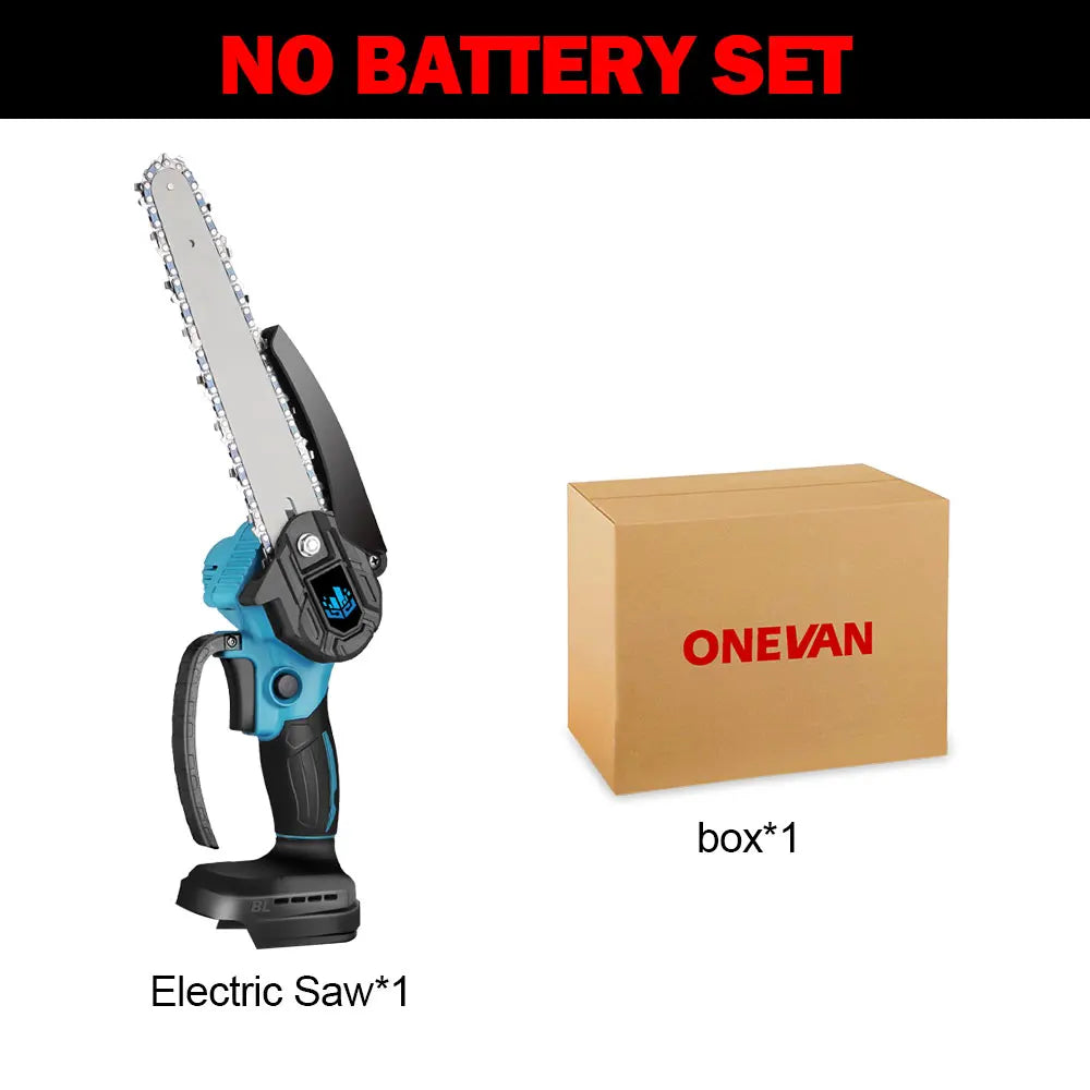 Tronçonneuse électrique sans balais ONEVAN 8 pouces 3000 W, tronçonneuse rechargeable, outil électrique pour le travail du bois pour batterie Makita 18 V