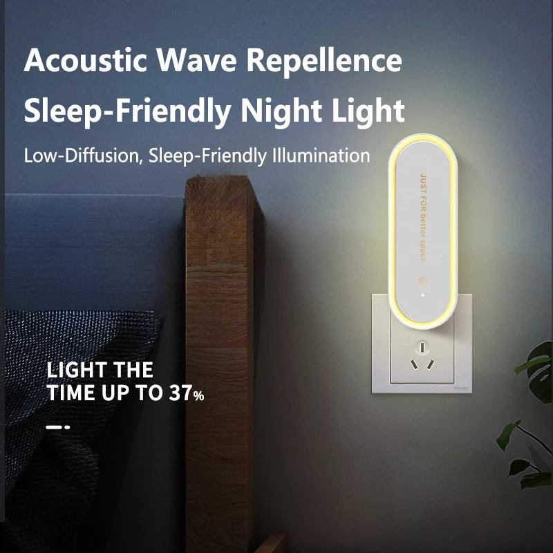 Lenovo Ultrasonic Repeller Night Light Plug In Type Electric Fly Control Portable Barrier Defense Light For Home Bedroom New
