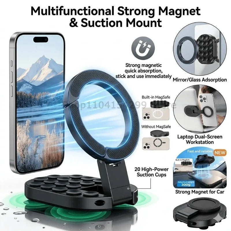 Ultrathin MagneticPhone Holder Laptop Stand with Same Screen Display Side Car Foldable Rollover Camera Flat Aluminum Alloy Back