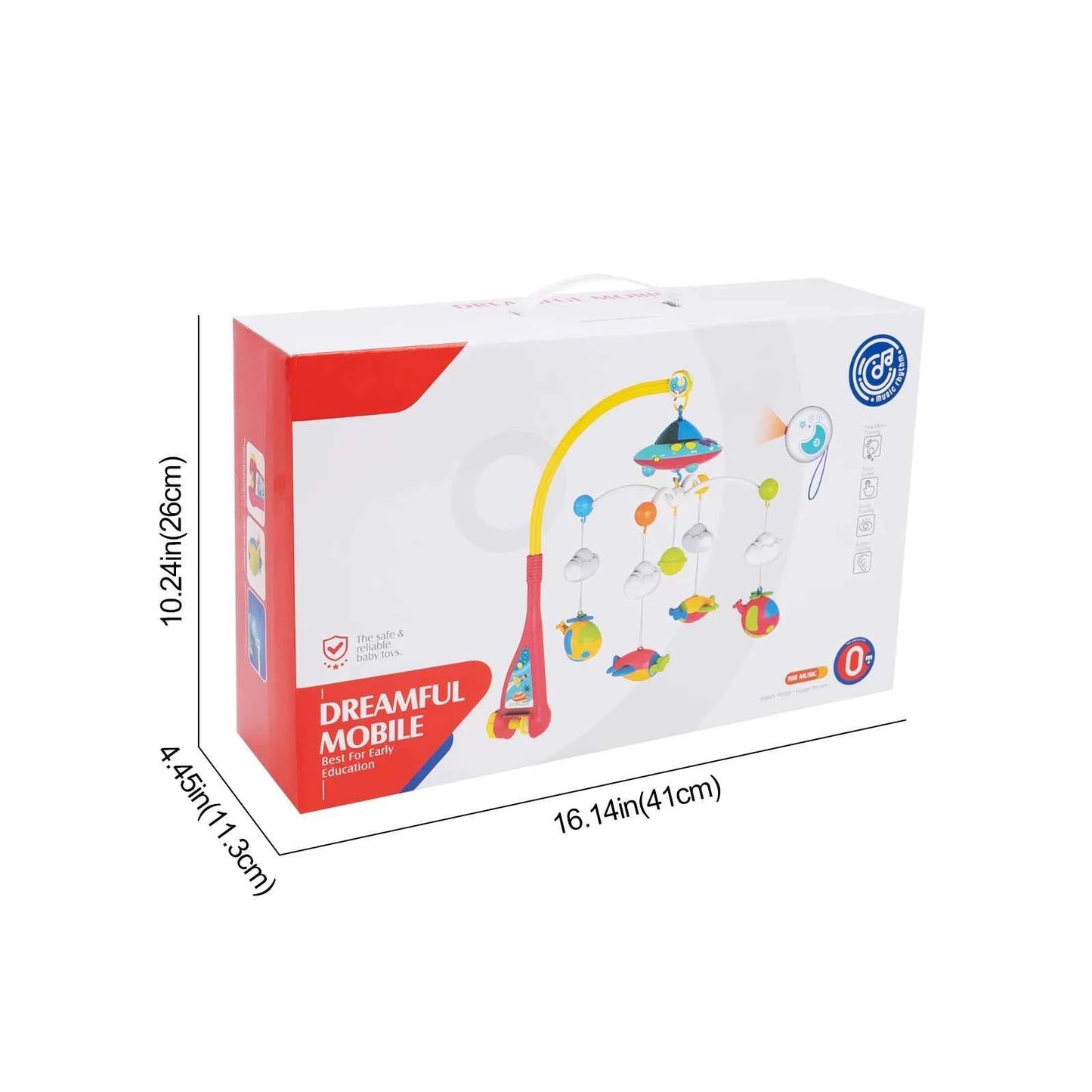 Musical Baby Crib Mobile with 108 Melodies and Light Projection for Infants – Remote Control Crib Toys for Newborns