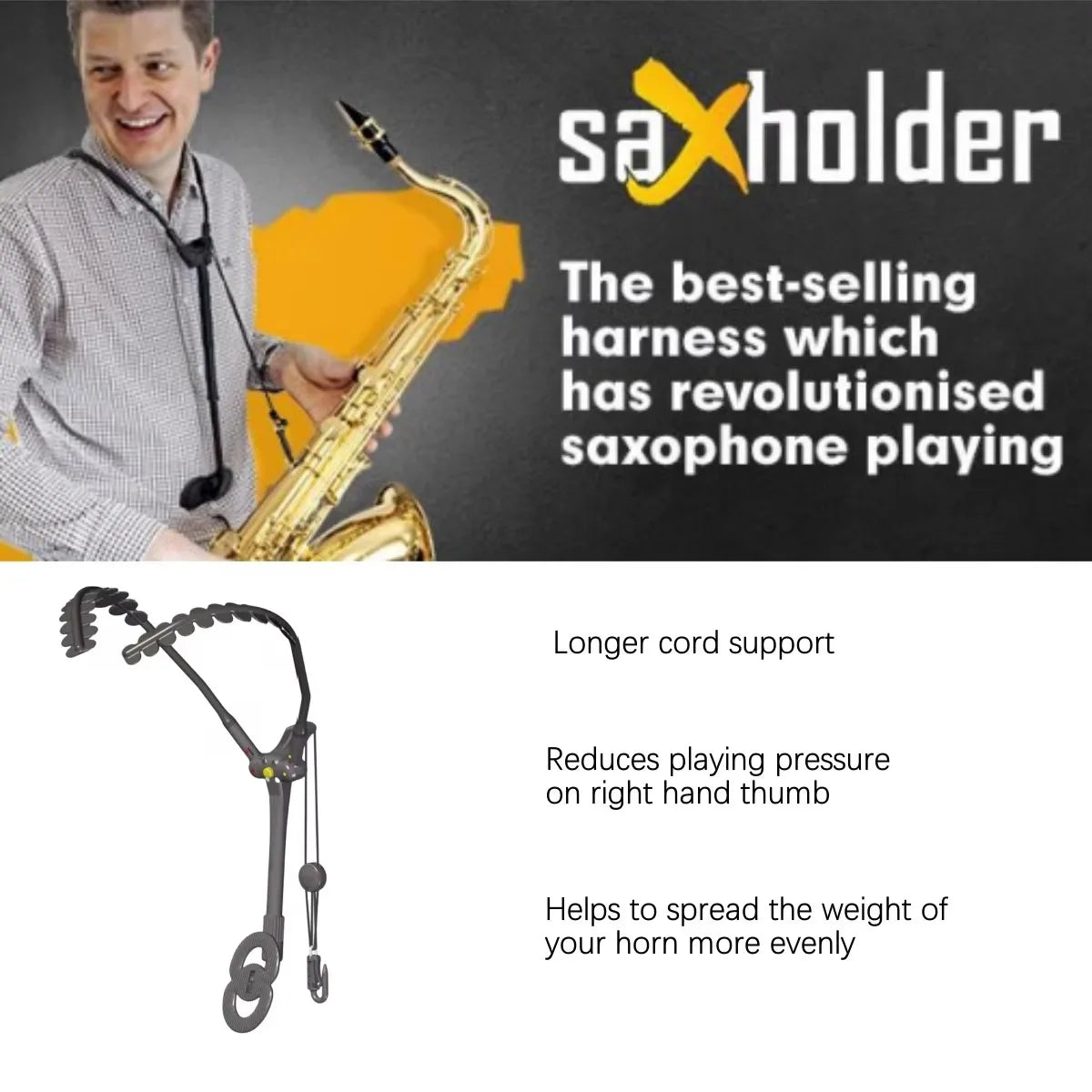 Saxophone Strap for Alto Soprano Tenor Double Shoulder Straps Padded Cushion Neck Lanyard Woodwind Musical Instrument Access