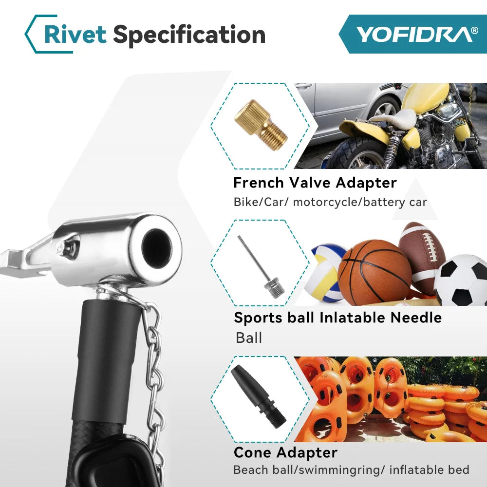 YOFIDRA Hogedruk Draadloze Compressor voor Autobanden met Digitaal Display, Geschikt voor Makita Accu