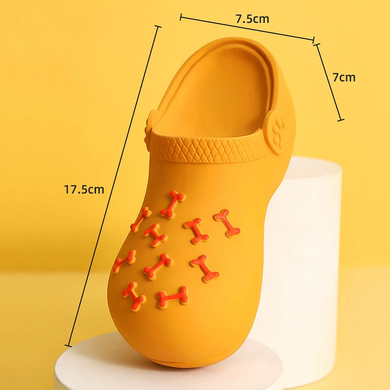 Interactive Dog Bite Slippers Toys Funny Dog Squeaky Toy Puppy Teeth Cleaning Latex Slippers Bite-resistant Pet Chew Toy