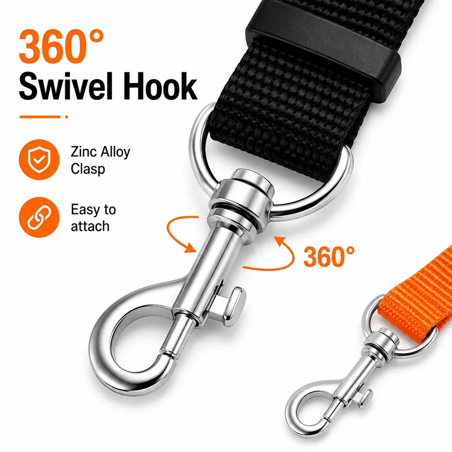 Dog Car Seat Belt Leash Adjustable Pet Safety Tether Nylon Webbing with Metal Buckle for Vehicle Travel Small Large Dogs Pets