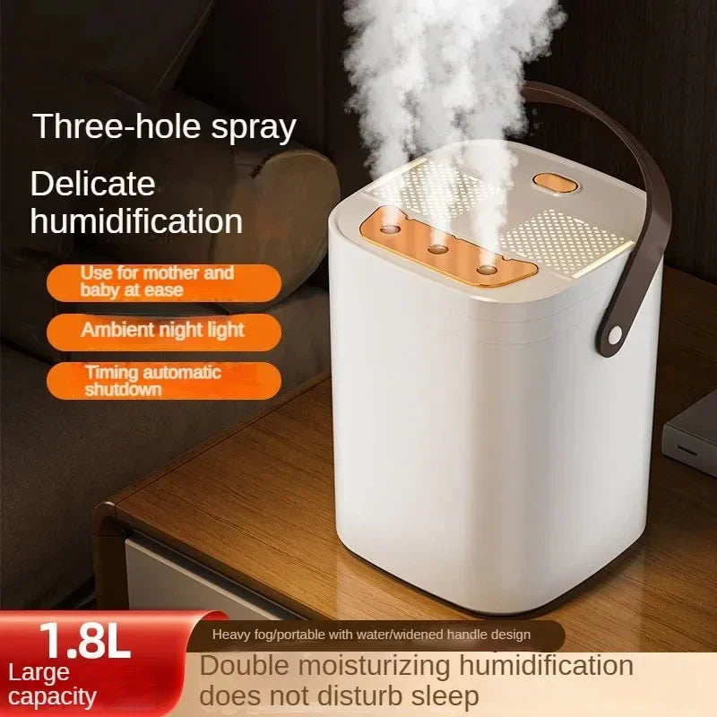 Humidificateur à trois sprays grande capacité 2026 avec veilleuse, double filtre, diffuseur d'aromathérapie, USB, silencieux, avec minuterie pour chambre, bureau, voiture