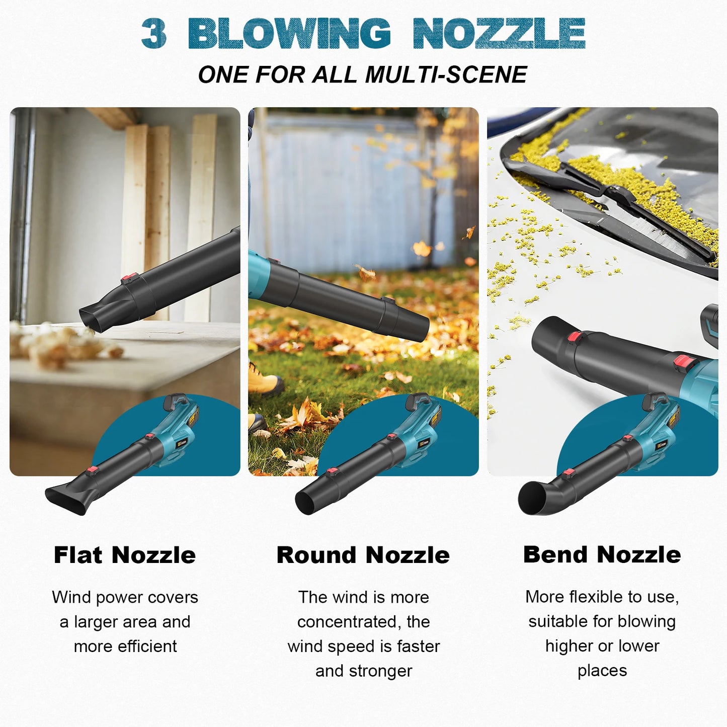 Gisam 20000RPM Brushless Leaf Blower Powerful Handheld Blower for Garden Yard Home Dust Snow Removal For makita 18v battery pins