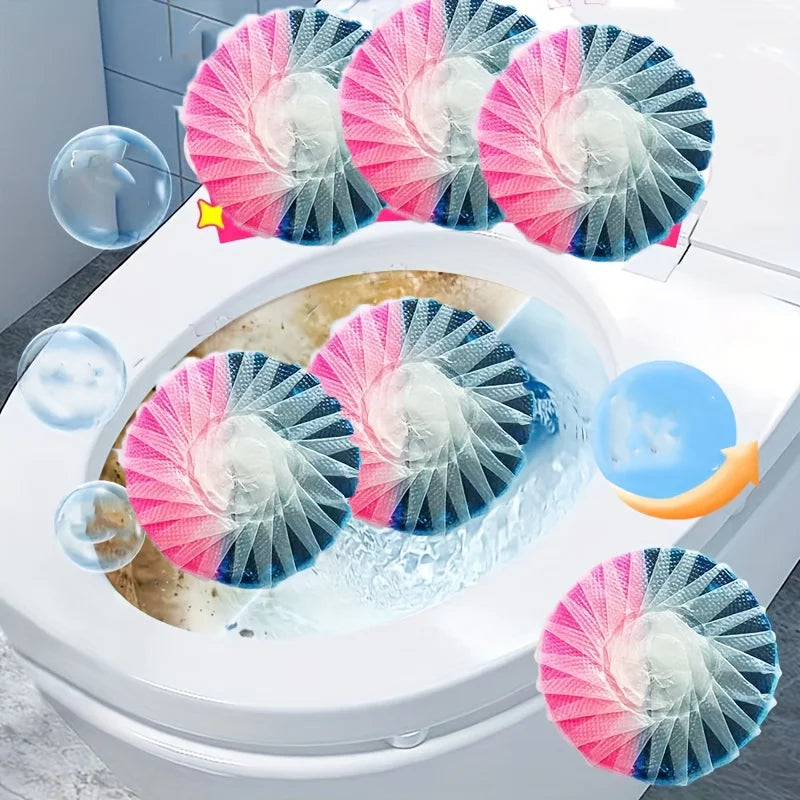 New Toilet Bowl Cleaner, Toilet Flush Tank Blue Bubble Set Yellowing and deodorizing,Long-Lasting Fresh Cherry Blossom Fragrance