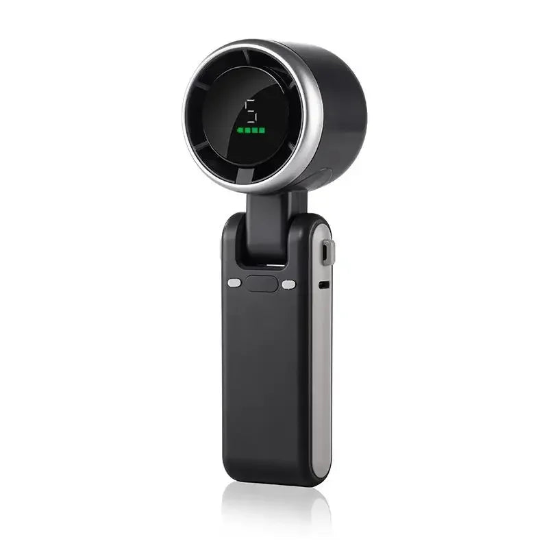 Lenovo New Folding Handheld Fan Mini High-speed Digital Display Portable Desktop Usb Charging Hanging Camping Violent Turbo Fan