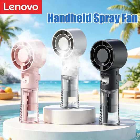 Lenovo Portable Mini Humidifier Spray Fan Handheld Water Mist Fan Rechargeable Hand Fan Small Water Spray Fan For Outdoor