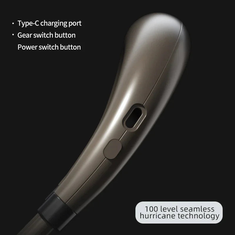 Ventilateur de cou portable Lenovo 100 vitesses, ventilateur sans pales à suspendre avec écran LED, ventilateur rechargeable par USB pour le sport en extérieur et les voyages