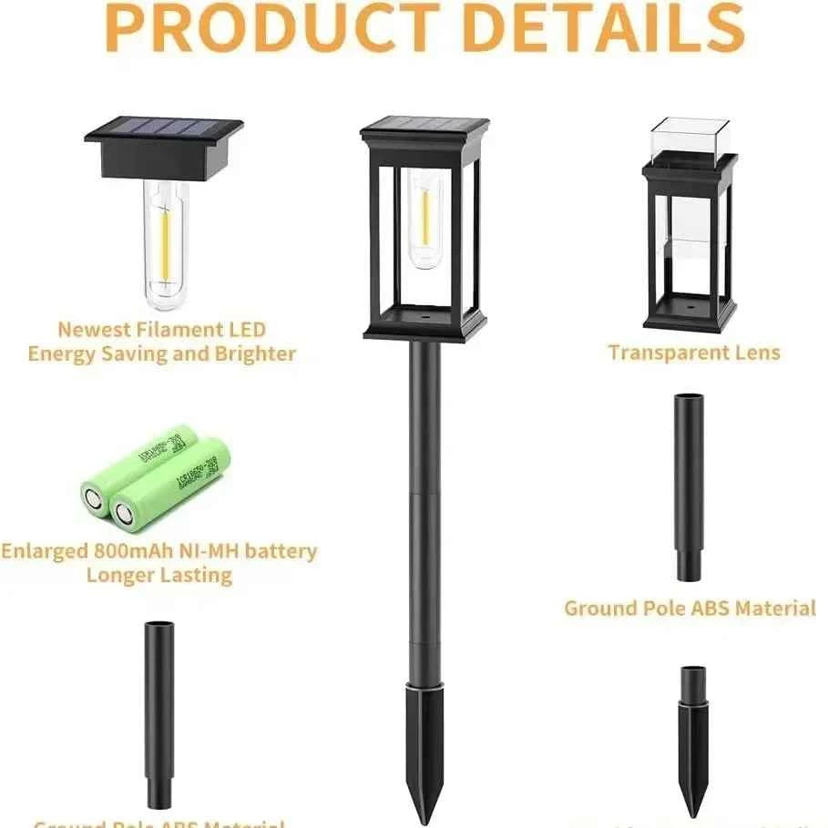 Waterproof LED Solar Lights for Garden Yard Driveway - Automatic Pathway Lighting Outdoor Landscape Lighting Auto On/Off at Dusk