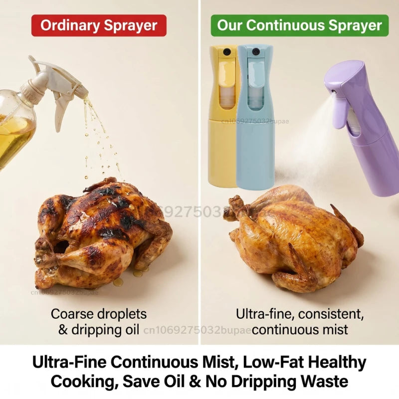 Continuous Spray Oil Spray Bottle Plastic Baking Oil Spray Bottle BBQ Cooking Garden Plant for Hair Salon Daily Moisturizing