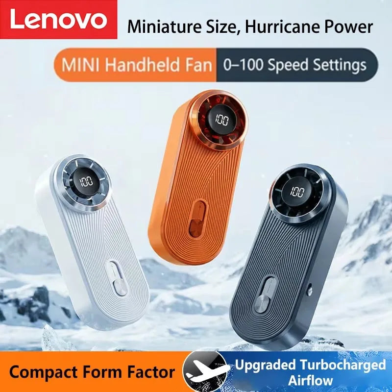 Lenovo 2026 Nieuwe hogesnelheids handventilator USB draagbare stille buitenventilator met traploze snelheidsregeling krachtige mini-ventilator
