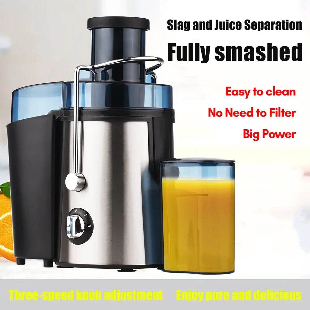 Swiitol Juicer Household Large Caliber Electric Stainless Steel Body 800W High Power Strong Fruit and Vegetable Extractor - Quality Shopping Centre