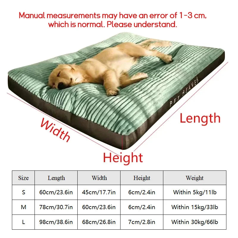 Winter Warm Pet Dog Bed Corduroy Dog Sleeping Mat Soft Pet Mat for Small Medium Large Dogs Detachable Washable Puppy Bed