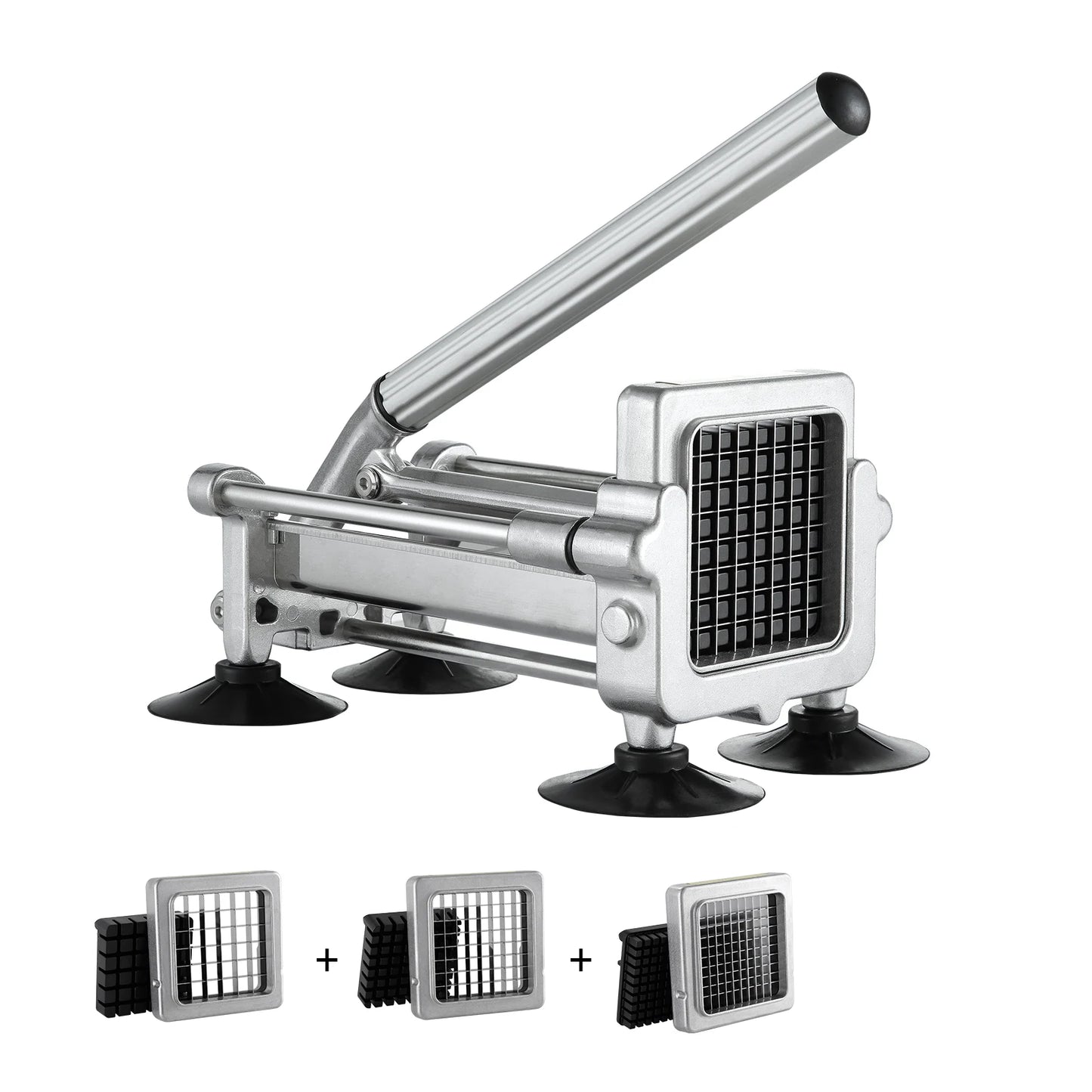 SucceBuy French Fry Cutter Potato Slicer 1/2 3/8 1/4-Inch Stainless Steel Blades for French Fries Cucumber Vegetables Carrot