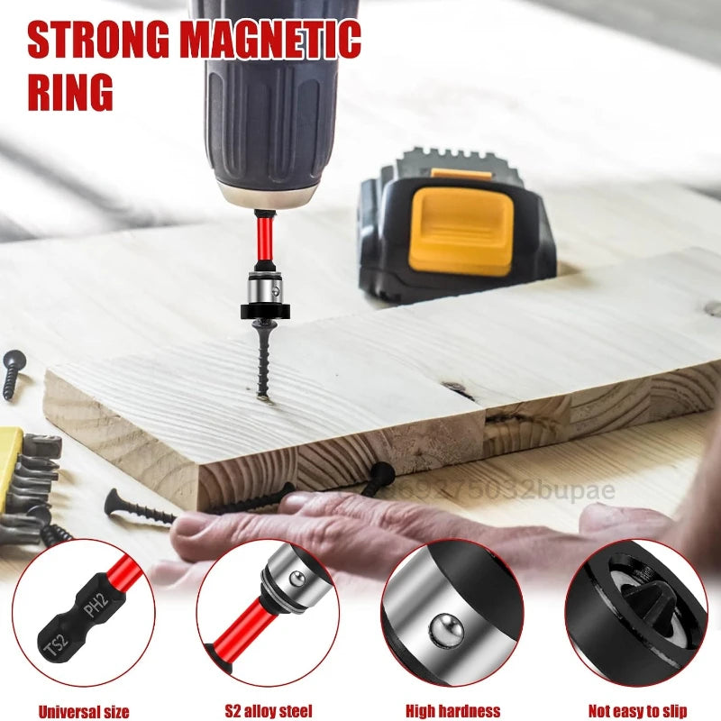 Setter Magnetic Positioning Screwdriver PH2 Bits Shank Bit Plasterboard Screws Locating Batch Head Tools Head Drilling Tools